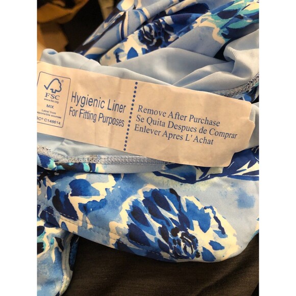 Andie Swim Swimsuit Womens Medium Eco Nylon Blue Floral The Amalfi One Piece - Picture 9 of 10